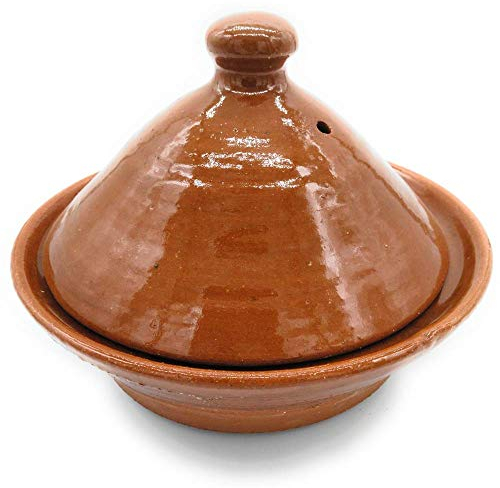 Tajine de barro refractario, con plato de 32 cm de diámetro color miel