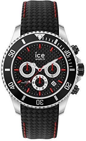Ice-Watch - ICE steel Black racing Chrono - Schwarze Herrenuhr mit Lederarmband - Chrono - 017669 (Large)