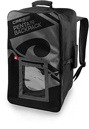 Cressi Penta Backapck, Zaino Trasporto atrezzatura Unisex Adulto, Nero, 90 L