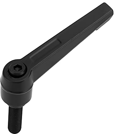 INTIRILIFE Klemmhebel M12 in 5 Längen/Klemmmutter M12 aus verzinktem Stahl - Spanngriff Griffmutter Klemmgriff Verschlusshebel - Verstellbarer Griff in Schwarz - Größe M12x60mm