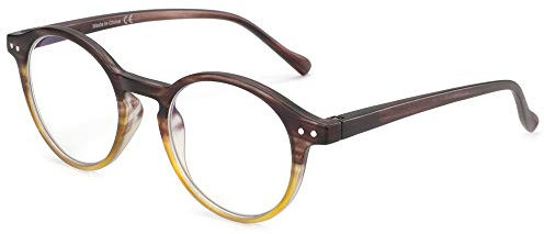 ZENOTTIC Round Blue Light Blocking Glasses, Lightweight Reading Glasses with Anti-Glare Lenses for Men & Women