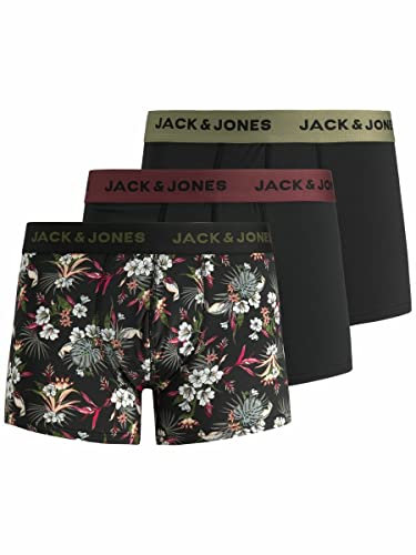 Jack & Jones Homme Jacflower Micro Fiber 3 Pack Caleon boxeur, Noir/Détails : Noir, S EU