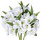 Grand Verde Amaryllis Künstliche Blumen, 45.7 cm hoch, Seidenblätter, Blumenstrauß, künstliche grüne Blätter, Hochzeit, Party, Dekoration, Innenbereich, Basteln, Heimdekoration, 4 Stück (weiß)