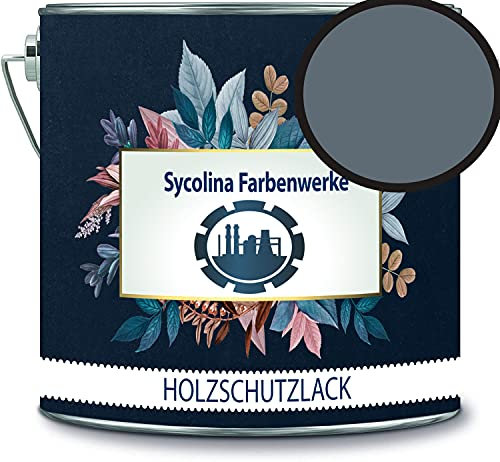 Holzschutzlack Holzlack Holzlasur wetterbeständiger Langzeitschutz Wetterschutzfarbe Holzschutzfarbe RAL 7031 Blaugrau // Sycolina Farbenwerke