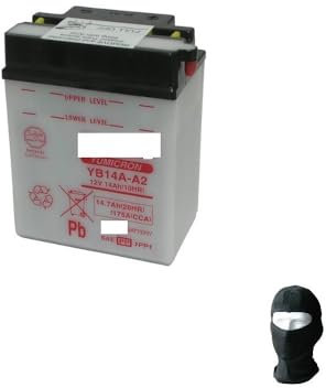 Compatible avec Polaris Scrambler 2X4 500 2000-2003 Batterie YUASA YB14A-A2 12V/14AH Batteries pour DEMARRAGE Moto Scooter Quad SPECIFIQUE Deja Pret