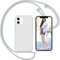 Nupcknn Liquid Silikon Handykette Hülle für iPhone 12/iPhone 12 Pro Hülle Necklace(abnehmbar) Hülle mit Kordel zum Umhängen Handy Schutzhülle mit Band (Grau)