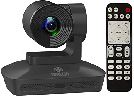 TOALLIN 10X Optical Zoom PTZ Conference Camera, Video Conferencing Camera for Indoor Meeting Rooms, Voice Auto Tracking, 1080p Wide Angle View PTZ Webcam for Video Calls