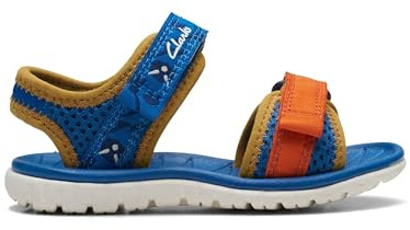 Clarks Boys' Surfing Tide T Sandal, blue, 5 UK