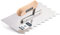 NEYNOR® Zahnkelle 270 x 130mm - Halbrunde Zahnung U-8 - Profi Edelstahl Zahnkelle - Zahnspachtel - Glättekelle Gezahnt - Ergonomisch Griff - Made in EU