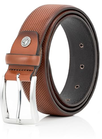 LINDENMANN Leder-Gürtel Herren 35 mm Vollrindleder cognac