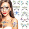 8 Set Glitzersteine Gesicht Festival Outfit, Glitzersteine Selbstklebend Rave Strasssteine Temporäre Tattoos Schmucksteine Glitzer Gesicht Kristall Juwelen für Schminke Party Karneval Halloween