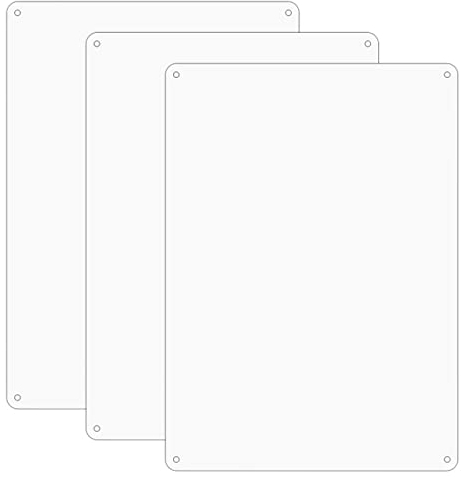 MUXYH Weiße Schilder, 30,5 x 20,3 cm, 0,40 Stück, robuste, rostfreie Aluminium-Metallschilder, weiß, wasserdicht, einfache Montage, für den Innen- und Außenbereich, 3 Stück
