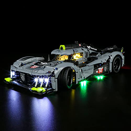 YEABRICKS LED Licht für Lego-42156 Technic PEUGEOT 9X8 24H Le Mans Hybrid Hypercar Bausteine Modell (Lego set nicht enthalten)