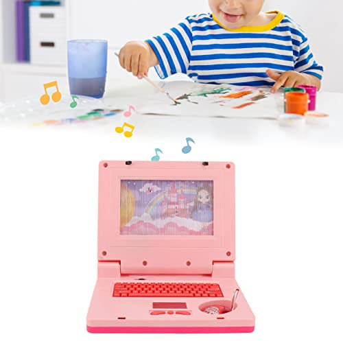 Ghzste Laptop per bambini, 20 attività di apprendimento, laptop per bambini con puzzle di musica a LED, computer educativo per bambini dai 3 anni in su, (M)