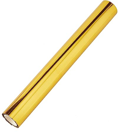 SUPERFINDINGS 8m Heißfolienrolle Reaktivfolie 19.3cm Breit Transferfolienpapier Goldene Heißfolienpapierrollen Für DIY Folienpapier Prägung Scrapbooking Bastelprojekte