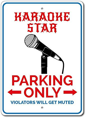 Karaoke Star Gift Karaoke Star Parking Signkaraoke LGift Sign Cartel de metal de aluminio 8 x 12 pulgadas