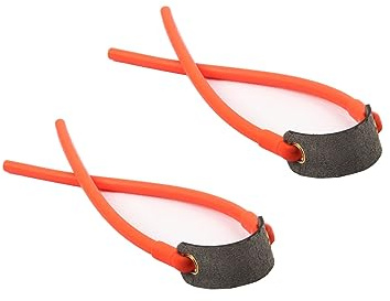 BODYA 2Pcs Powerful Hunting Shooting Slingshot Natural Rubber Bands Tubes Sling Catapult, Orange