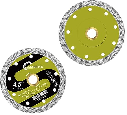 SANLEETEK Diamant Trennscheibe für Fliesen 115mm 2 Stücke X Masche | Diamantscheibe Diamant Fliesentrennscheibe für Keramische Fliesen Porzellan Marmor Kunststein für Kreissäge