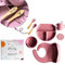 coffret repas bebe personnalisé, assiette compartiment ventouse pour bébé, bavoirs bebe silicone, cuillere et fourchette personnalisable, couvert bebe, cadeau naissance garcon fille (ROSE)