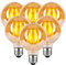 HUSTUNG Edison Vintage E27 LED Glühbirne, 4W G80 Retro Warmweiß 2700K, Antike Beleuchtung - Bernstein Glas - 6 Stück