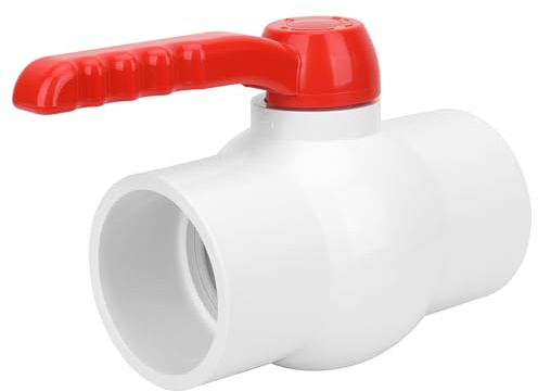 7,6 cm PVC-Kugelhahn, Wasserrohr-Absperrventil-Stecknuss mit rotem T-Griff für Kaltwasserversorgungsleitungen, Bewässerungsrohr-Montagesystem (Buchse x Buchse), 7,6 cm PVC-Wasserabsperrventile, SCH40