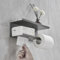 Beelee Porte-rouleau de papier toilette double en acier inoxydable avec étagère, gris métal