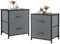 DUMOS Nachttisch 2er Set Beistelltisch Stoff Schubladenschrank Schmal Schrank Kommode Schlafzimmer Industrial Stil für Wohnzimme Kinderzimmer Flur Aufbewahrungsschrank