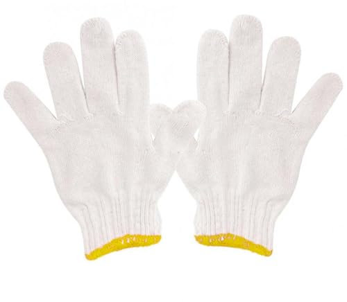 6 Paar leichte, dickere Baumwollhandschuhe, langlebige gestrickte Arbeitshandschuhe für Montage, Autoreparatur, Reinigung, Kochen