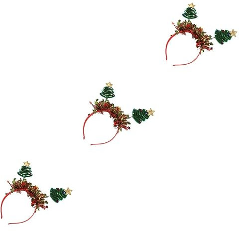 FOMIYES 3 Stk Weihnachtsbaum-Stirnband funkelndes Stirnband Weihnachtsgeschenke Weihnachtsbaum Haarreif weihnachts haarreif Haargummi Kreatives Stirnband Party-Haarband Blitz Kopfbedeckung