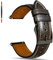 Gomvadr Quick Release Lederarmband, Vintage Öl gegerbt Pull-up Lederband Ersatz Uhrenarmbänder Männer Frauen 14mm 16mm 18mm 19mm 20mm 21mm 22mm 24mm (20mm, Ash Black/Black Buckle)