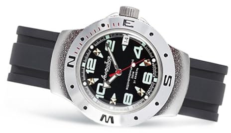 Vostok | Amphibia 060334 Automatik-Automatik-Armbanduhr für Taucher, Schwarzes Kunstharz., Taucher