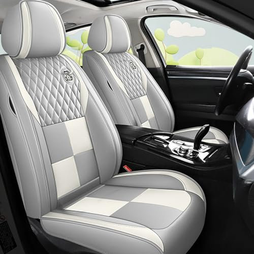 Muchkey Auto Sitzbezüge Set kompatibel mit Skoda für Karoq Vordersite und Rücksitze Sitzauflagen Auto Zubehör Innenraum,MH178,Farbe Grau