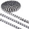 GORGECRAFT Garniture de Tête de Clou à Fixer à Chaud de 1.8m*8mm Dôme Convexe en Métal Argenté Garniture de Tête de Clou à Repasser avec Base Noire Clou Pyramidal Décoratif Bandes de Fixation