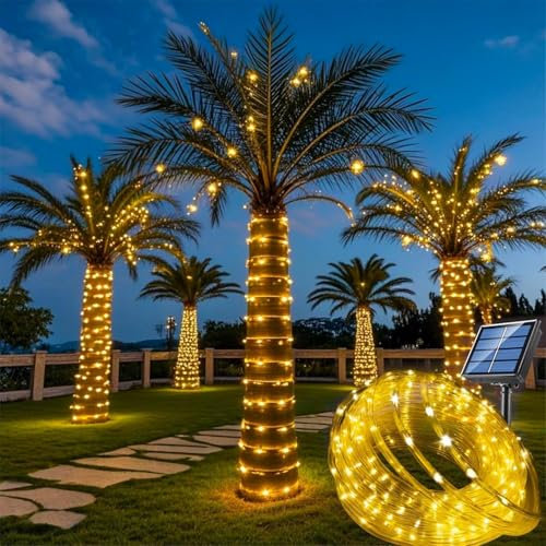 Lecone Solar Lichterkette Aussen, 22M 200 LED Solarlichterkette Außen USB/Solarbetrieben, 8 Modi IP65 Wasserdicht Kupferdraht Lichterkette Outdoor für Balkon Garten Party Hochzeit Deko