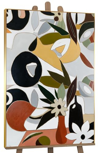 YS-Art Luxus Abstrakt Acryl Gemälde auf Leinwand goldene Komposition handgemalt Wohnzimmer Wandbild modern Wohndekor echtes Kunstwerk 140x100 cm