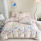 GETIYA Romantisch Blumen Bettwäsche 135x200 Baumwolle Bettwäsche Mädchen Damen Blume Bettbezug Einzelbett Blümchen Bettwäsche Rosa Weiß Floral Muster Deckenbezug mit 1 Kissenbezug 80x80