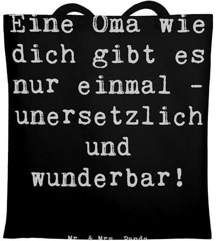Mr. & Mrs. Panda Shopping Tasche Spruch Einzigartige Oma - Geschenk, Tüte, Aufmerksamkeit, Laptoptasche, Bedanken, einzigartig, wunderbare, Schultertasche, liebevoll, Schultasche, Danke Sagen