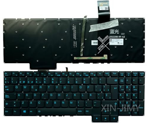 XINDIKBHUB Teclado de portátil para Notebook Lenovo IdeaPad Gaming 3-15IMH05 3-15ARH05 3-15ACH05 3-15ACH6 3-15IHU6 Legion 5-15ARO5H 5-15IMH05H 5-17ACH6H Azul con retroiluminación Diseño en español
