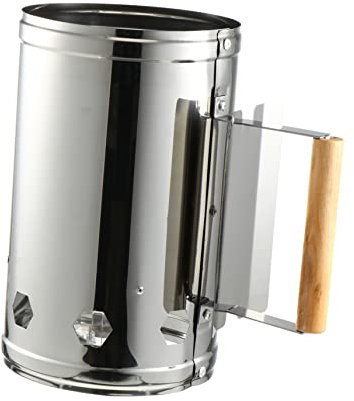 CAXUSD Holzkohle Anzündkamin Outdoor BBQ Starter Feueranzünder Mit Hitzebeständigen Holzgriff Und Wärmedämmschicht Für Schnelles Anzünden Von Grillkohle Und Lagerfeuer