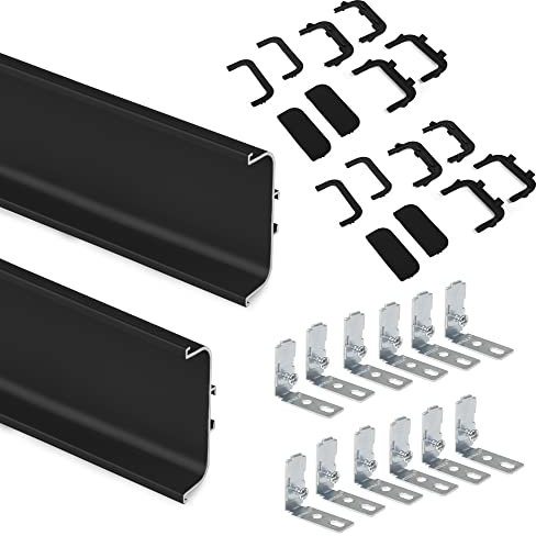 Kit di 2 Profili Gola per Mobili e Cucina, Design in Alluminio Lunghezza 2,35mt, Kit Completo per Frontali di Modulo Senza Maniglia, Disponibili Più Varianti (Profili Centrali, Verniciato nero)