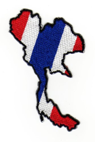 Thailand Aufnäher zum aufbügeln oder aufnähen Bügelbild Aufbügler für Kleidung gestickter Bügelpatch Applikation Flagge Patch Größe 5,5 x 7,0 cm