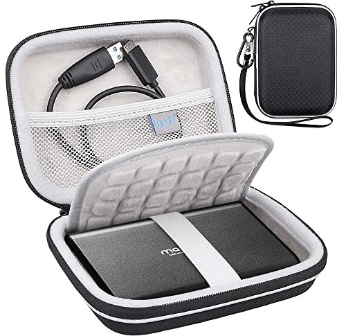 Lacdo Hard Carrying Case for Maxone 500GB Ultra Slim Portable External Hard Drive HDD USB 3.0 160GB 250GB 320GB 500GB 750GB 1TB EVA Shockproof Water-Resistant Protective Storage Travel Bag, Black