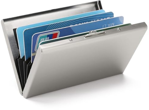 LOUEBICA Kartenetui Kreditkarten, RFID Blocking Kreditkartenhülle Kreditkarten aus Aluminium, Visitenkarten Etuis 6 Fächer，RFID & NFC Schutz Kreditkartenetui für Damen und Herren