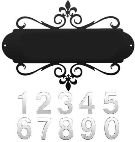 MagiDeal Address Plaque House Number Plaque Horizontal Mailbox Number Sign Decorative Wall Plaque for Home Fence Office Outside Yard