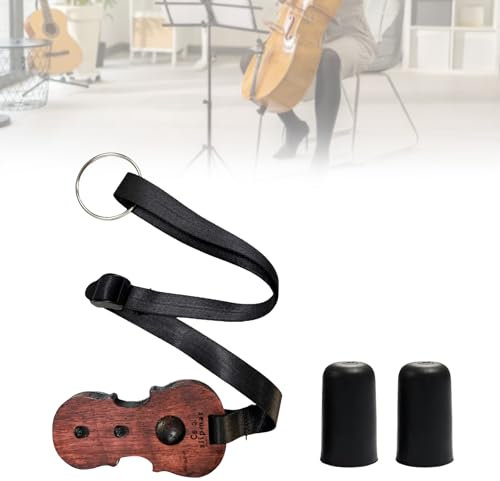 Cello Anti Rutsch Riemen, Holz Cello Rutsch Stopper mit 2 Anti Kappe, mit verstellbarem Nylongurt und 3 Löchern für Musikinstrument