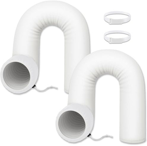 Outus 2 Pcs Air Conditioner Hose Cover Wrap - Ac Hose Duct Vent Insulation Sleeve Insulated Cover for Portable Ac for 5 & 5. 9 Diameter 60 Long Exhaust Hoses Tube(White)
