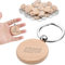 KGGZKG Schlüsselanhänger Holz Rohling Rund Blanko Holzanhänger Personalisierte Holzschlüsselringe zum Bemalen Wooden Keychain Schlüsselring (40 Stück)