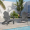 LUE BONA Adirondack Stuh 2er Set,Wetterfester Adirondack Chair aus Kunststoff,mit Becherhalter, Moderner Kunststoffstuhl für Terrasse,Garten,89 x 76 x 92cm,Tragfähigkeit 180kg,Dunkel Grau