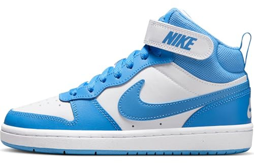 NIKE Court Borough Mid 2 Sportschuhe, White Blue Beyond, 40 EU