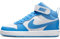 NIKE Court Borough Mid 2 Sportschuhe, White Blue Beyond, 40 EU